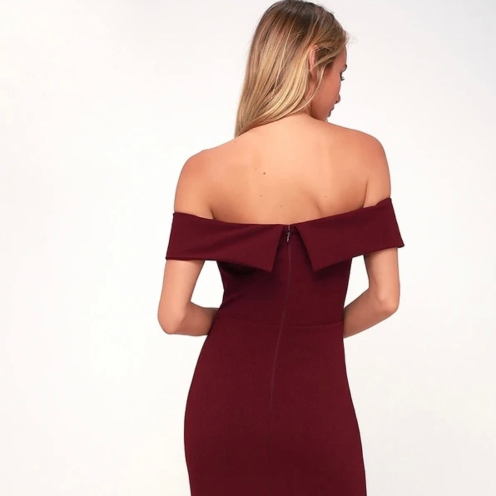 Lulus NWT Aveline Dress in Burgundy, Size Small - Picture 4 of 17